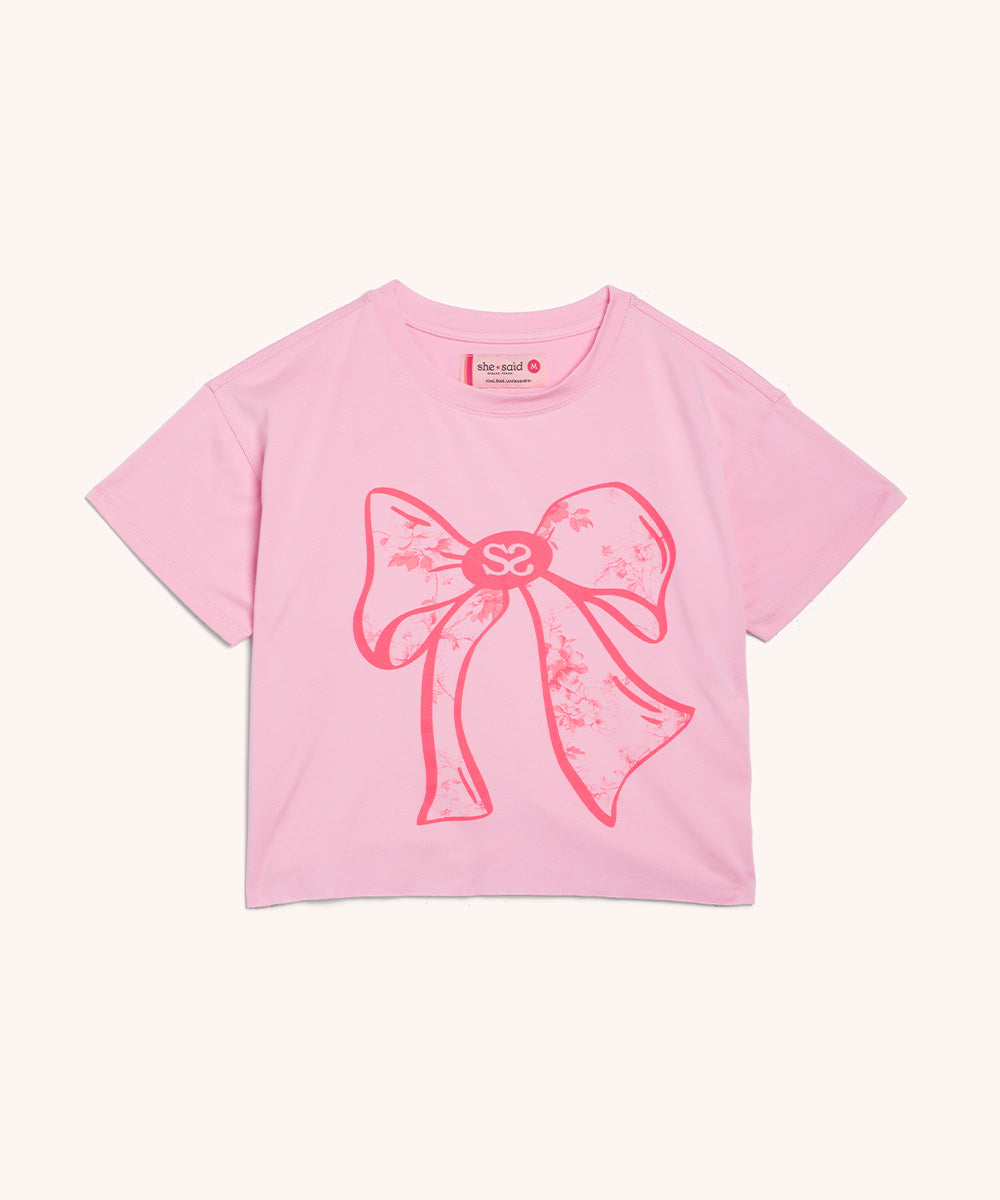 Cropped Pink T Bow
